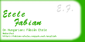 etele fabian business card